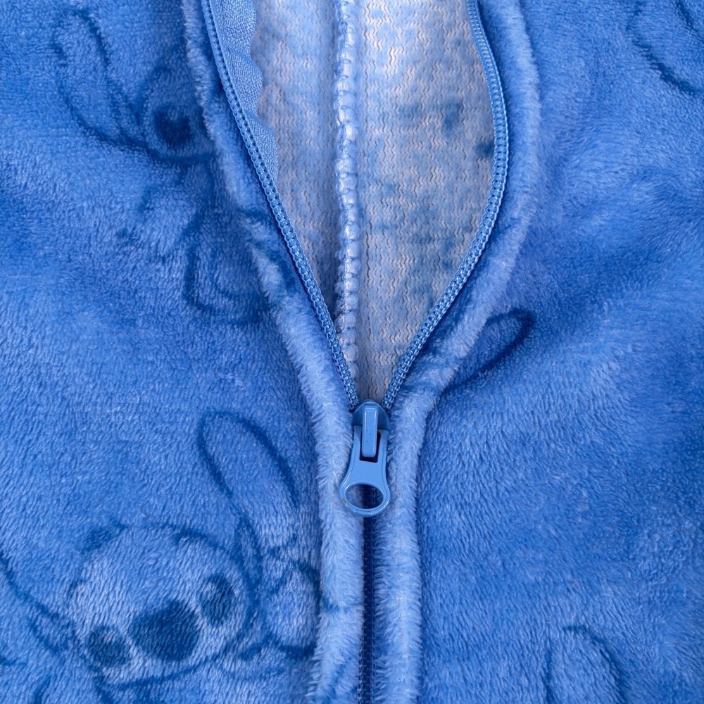 Disney Lilo & Stitch Hooded Union Suit Pajamas Size XS Blue Plush - Picture 7 of 13